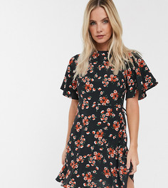 Платье мини с цветочным принтом в винтажном стиле Fashion Union Petite-Оранжевый