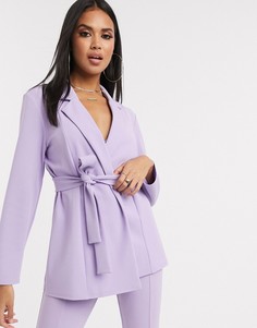 Трикотажный пиджак с запахом ASOS DESIGN-Фиолетовый