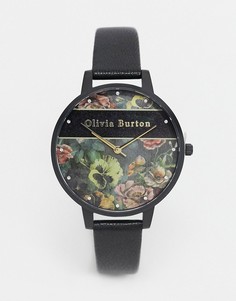 Черные часы с кожаным ремешком Olivia Burton OB16VS05-Черный