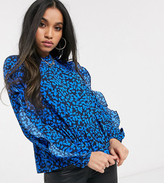 Топ с цветочным принтом и оборками Vero Moda Petite-Темно-синий