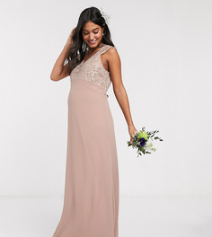 Платье с кружевным лифом TFNC Bridesmaid Maternity-Коричневый