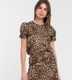 Топ с леопардовым принтом и сборками Vero Moda Tall-Мульти