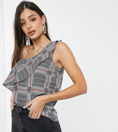 Топ в клетку на одно плечо Vero Moda Tall-Мульти