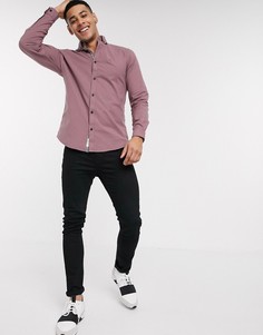 Розово-лиловая оксфордская рубашка с вышивкой River Island-Фиолетовый