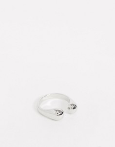 Серебристое кольцо ASOS DESIGN-Серебряный