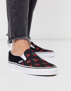 Черные кроссовки-слипоны Vans Classic-Черный