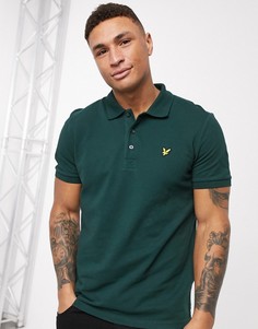 Однотонная футболка-поло Lyle & Scott-Зеленый