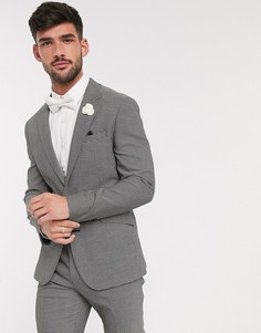 Черно-белый фактурный приталенный пиджак ASOS DESIGN wedding-Черный