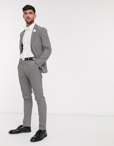 Черно-белые фактурные брюки скинни ASOS DESIGN wedding-Черный