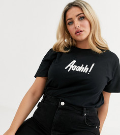 Футболка со светящимся в темноте принтом в стиле Хэллоуина ASOS DESIGN Curve-Черный