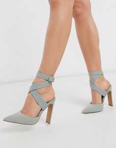 Джинсовые туфли на каблуке ASOS DESIGN-Синий