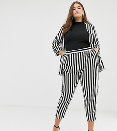 Суженные книзу брюки в полоску ASOS DESIGN Curve-Мульти