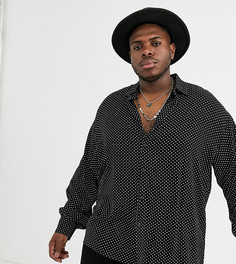 Oversized-рубашка с принтом в стиле 90-х ASOS DESIGN PLUS-Черный