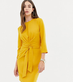 Платье мини с запахом и завязкой ASOS DESIGN Tall-Желтый
