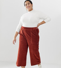 Вельветовые брюки в стиле милитари ASOS DESIGN Curve-Коричневый