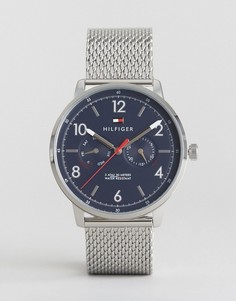 Часы с серебристым сетчатым ремешком Tommy Hilfiger 1791354-Серебряный