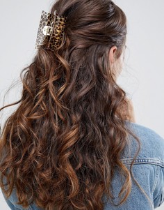 Заколка-крабик для волос с леопардовым принтом Glamorous-Мульти