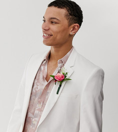 Белый приталенный пиджак из эластичного хлопка ASOS DESIGN Tall