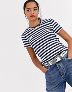 Классическая футболка в полоску Tommy Jeans-Темно-синий