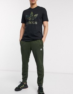 Джоггеры цвета хаки с логотипом-трилистником adidas Originals essentials-Черный