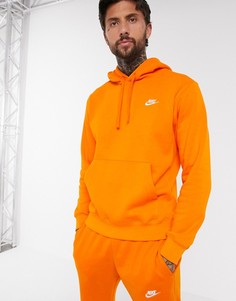 Худи оранжевого цвета Nike Club-Оранжевый