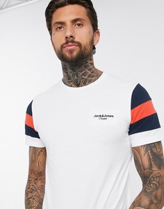 Белая футболка со вставками и логотипом Jack & Jones Originals-Белый