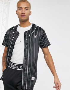 Черная рубашка в полоску SikSilk-Черный