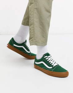 Зеленые кроссовки на резиновой подошве Vans Old Skool-Зеленый