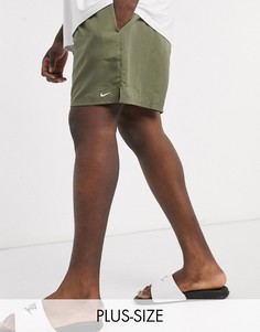 Волейбольные шорты хаки 5 дюймов Nike Swimming Plus-Зеленый