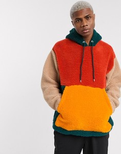 Oversized-худи в стиле колор блок ASOS DESIGN-Красный