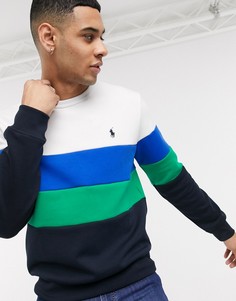 Свитшот со вставками колор блок и круглым вырезом Polo Ralph Lauren-Мульти