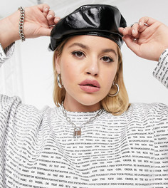 Трикотажное oversized-платье с текстовым принтом New Girl Order Curve-Мульти