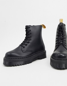 Черные ботинки из искусственной кожи на платформе Dr Martens-Черный