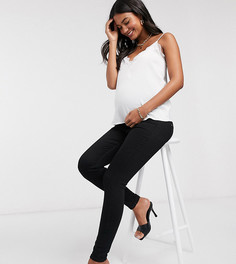 Черные джинсы скинни с посадкой поверх живота River Island Maternity-Черный