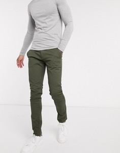 Чиносы скинни цвета хаки Farah-Зеленый