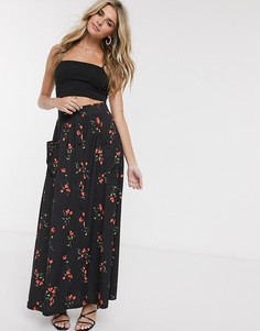 Юбка макси с карманами и цветочным принтом ASOS DESIGN-Мульти