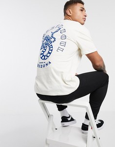 Светло-бежевая футболка с принтом змеи на спине Topman-Светло-бежевый