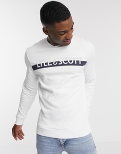 Свитшот с круглым вырезом и логотипом Lyle & Scott-Белый