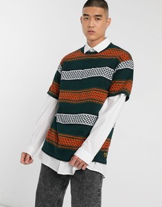 Жаккардовая футболка с круглым вырезом Scotch & Soda-Синий