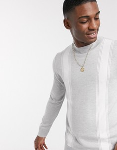 Серый джемпер в полоску Topman
