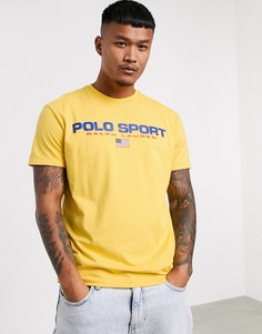Желтая футболка с логотипом на груди Polo Ralph Lauren Sport Capsule-Желтый