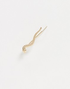 Золотистые криперы со змеиным принтом ASOS DESIGN-Золотой