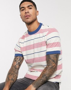 Кремовая махровая футболка в полоску Farah-Кремовый