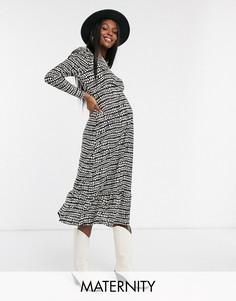 Ярусное платье миди с принтом Topshop Maternity-Мульти