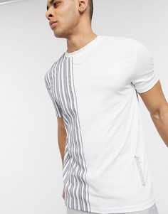 Белая зауженная футболка с полосами River Island-Белый