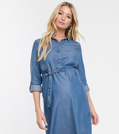 Джинсовое платье-рубашка для кормления Mamalicious-Синий Mama.Licious