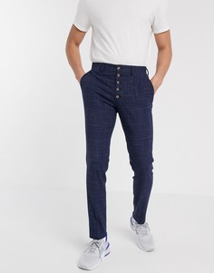 Темно-синие строгие брюки скинни ASOS DESIGN-Зеленый