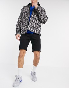Черные джинсовые шорты скинни ASOS DESIGN-Черный