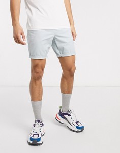 Голубые узкие шорты чиносы с эластичным поясом ASOS DESIGN-Синий