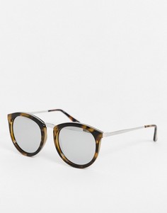 Круглые черепаховые солнцезащитные очки Le Specs No Smirking-Коричневый